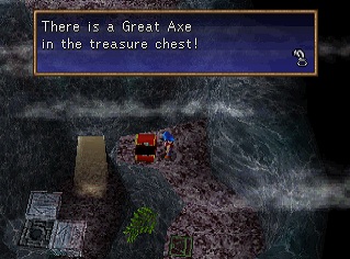 great axe in chest